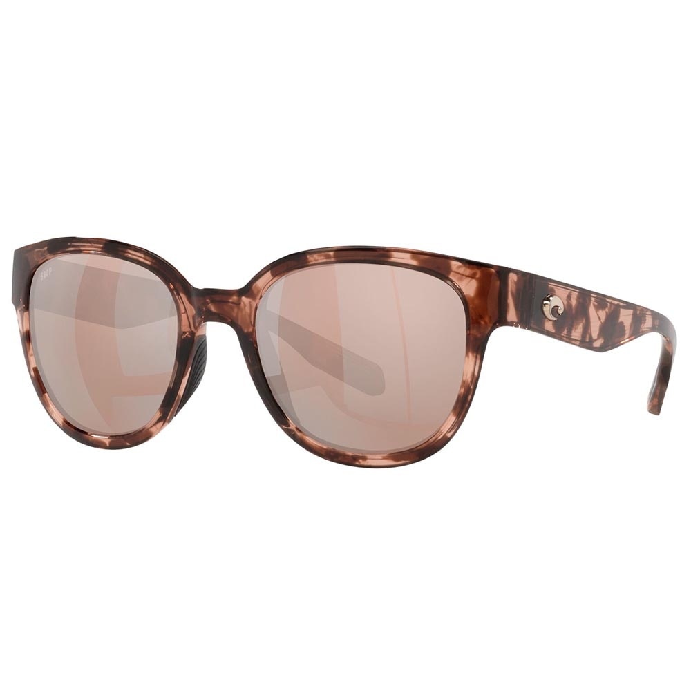 Costa Salina Sunglasses Polarized in Coral Tortoise with Copper Silver Mirror 580P